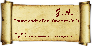 Gaunersdorfer Anasztáz névjegykártya